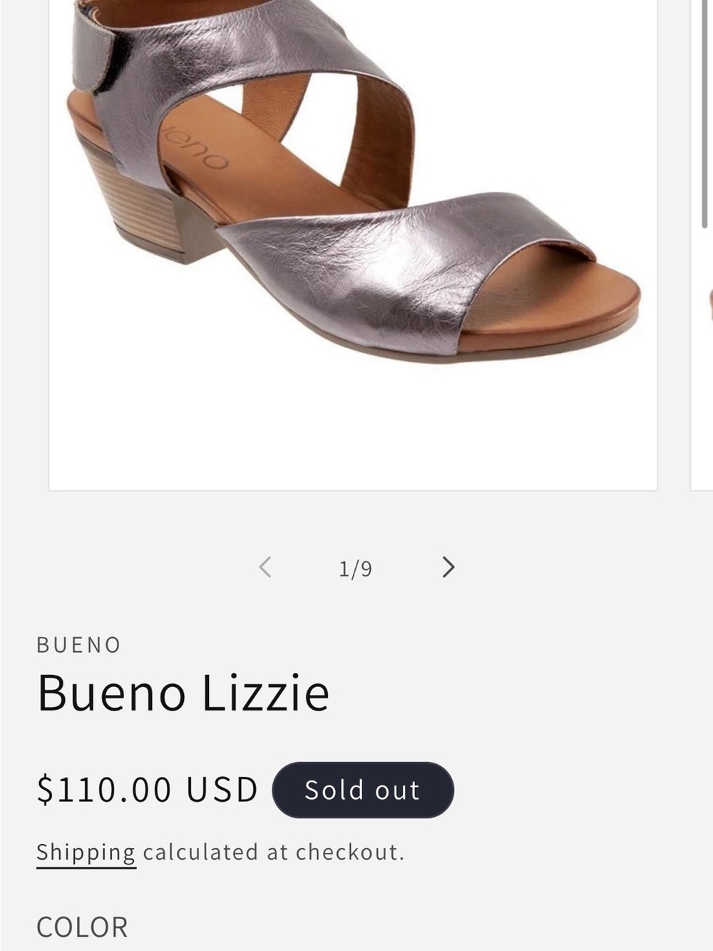 Bueno Metallic Pewter Leather Cross-Strap Sandal
